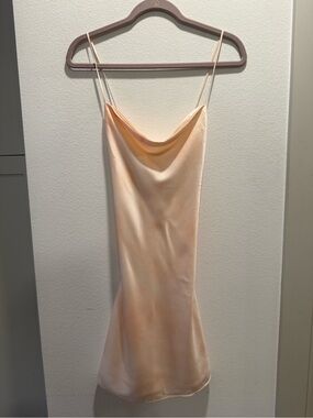 Abercrombie Satin Cowl Neck Watercolor Slip Midi Dress XS